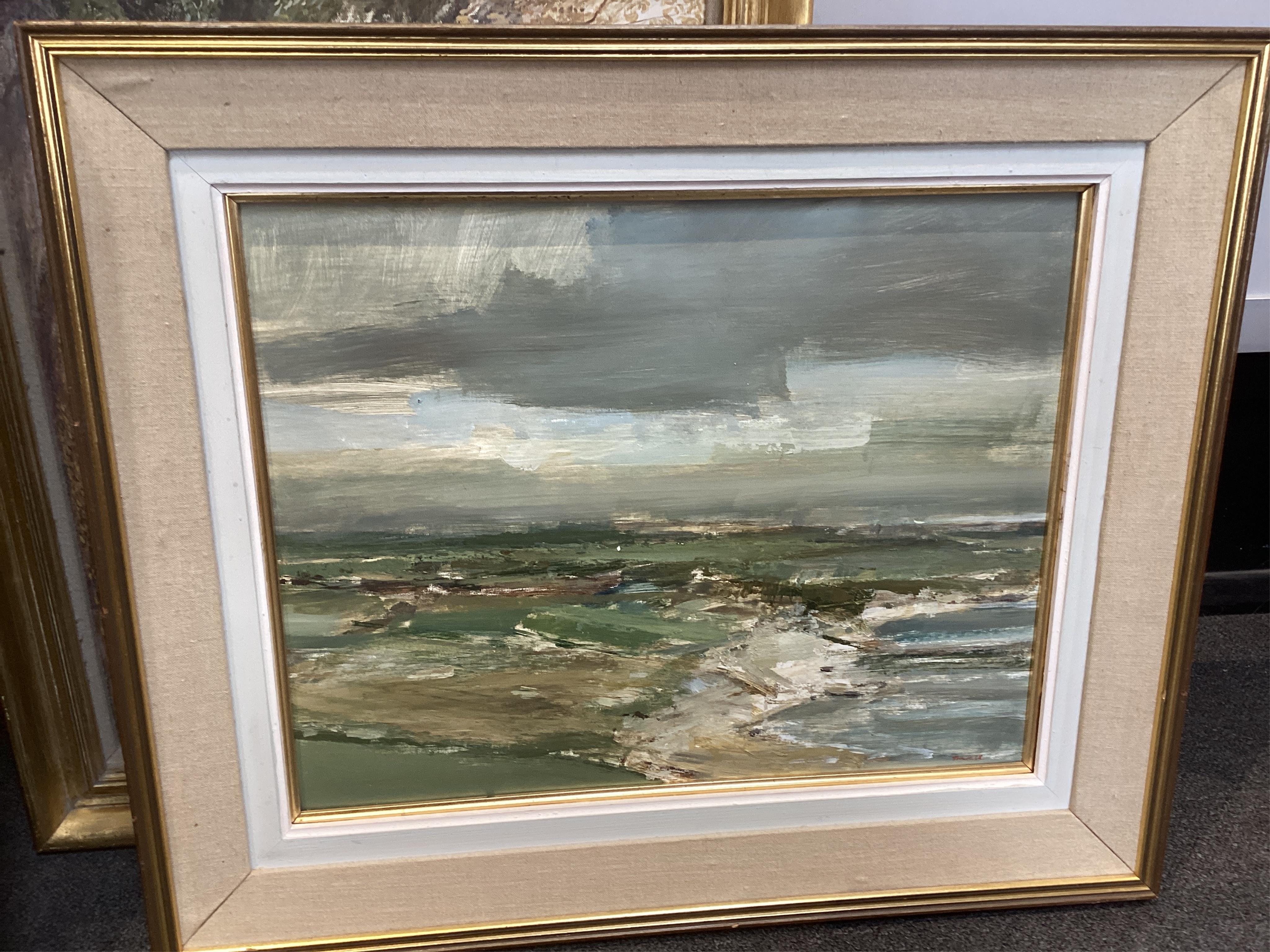 E. J. L. Trowell (20th. C), oil on board, 'From Beacon Hill', label verso, 37 x 46cm. Condition - good